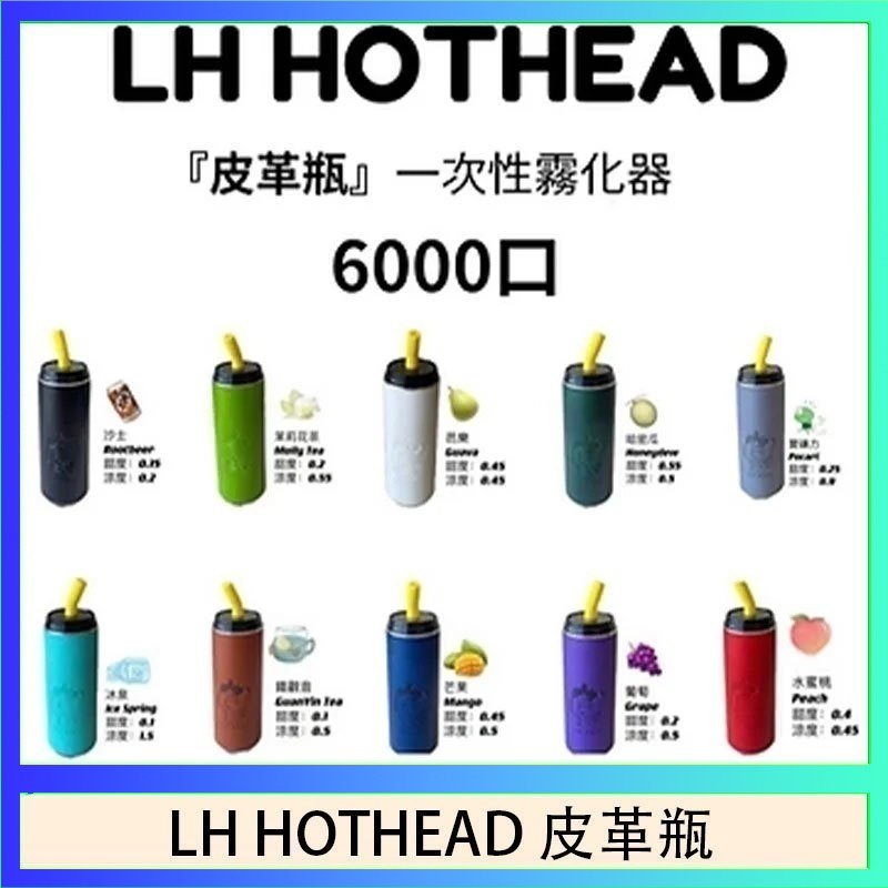 LH HOTHEAD皮革 LH HOTHEAD皮革瓶電子煙可充電6000口一次性